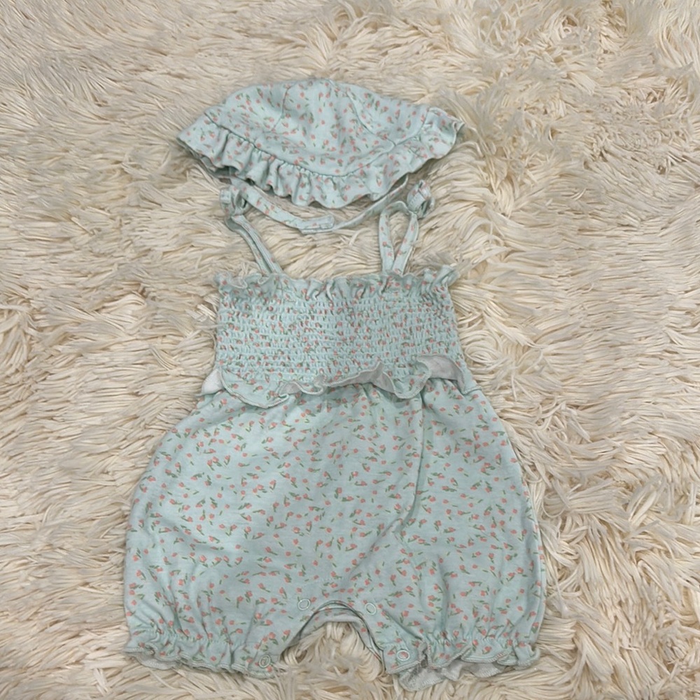 French Connection Baby Light Blue Floral Set